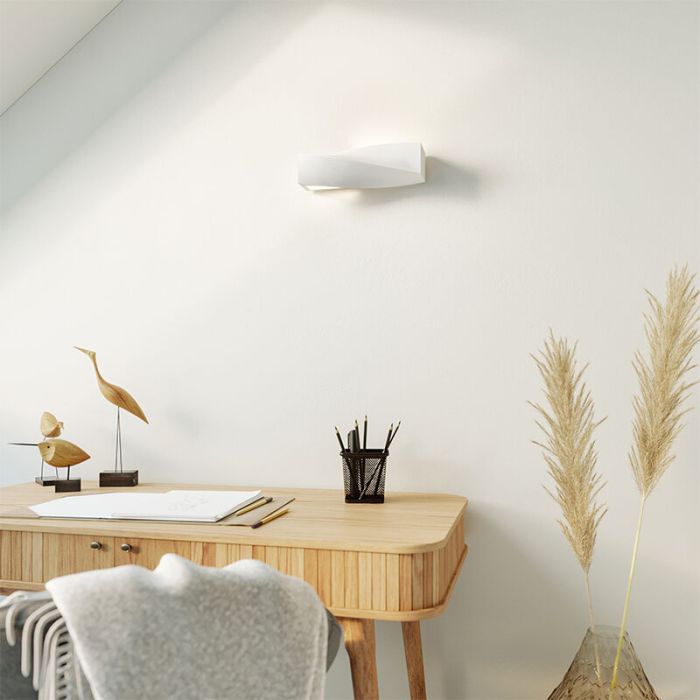 Glass up down wall light white, Annick