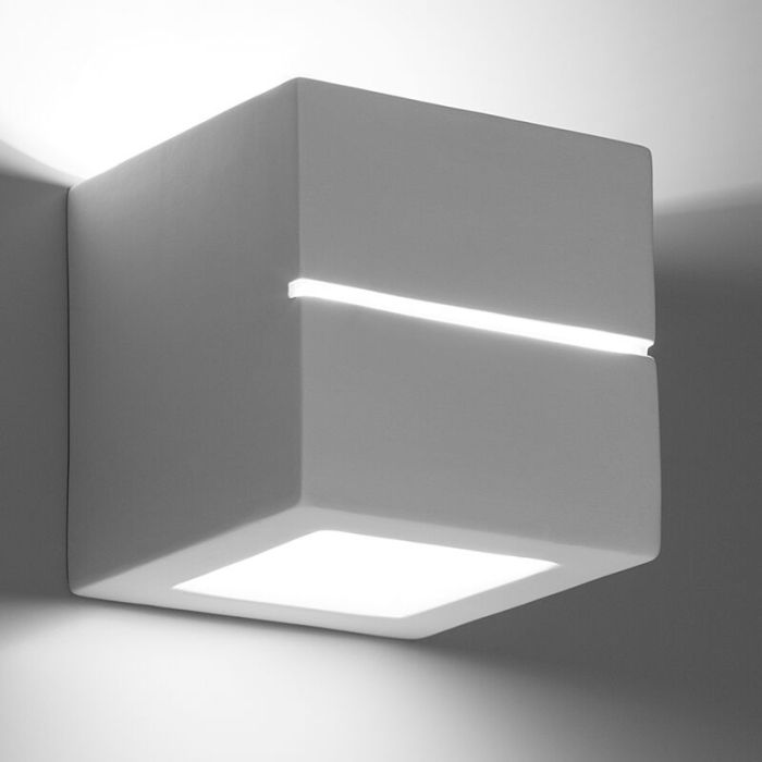 Glass up down wall light white, Caitlin