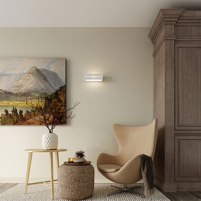 Glass up down wall light white, Emmaly
