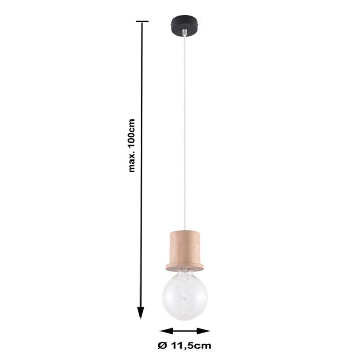 Wood pendant light brown, Gaelle