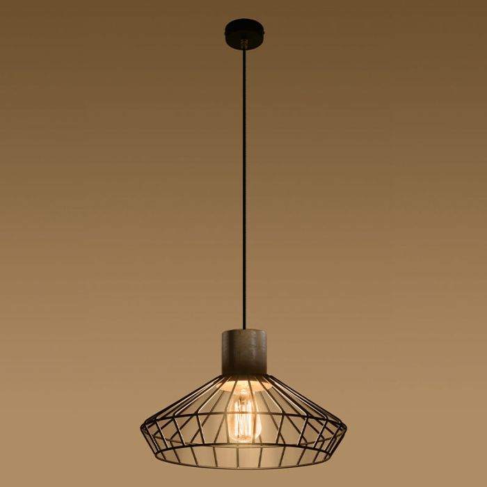 Wood pendant light brown, Gesina