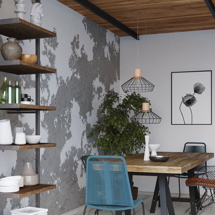 Wood pendant light brown, Gesina