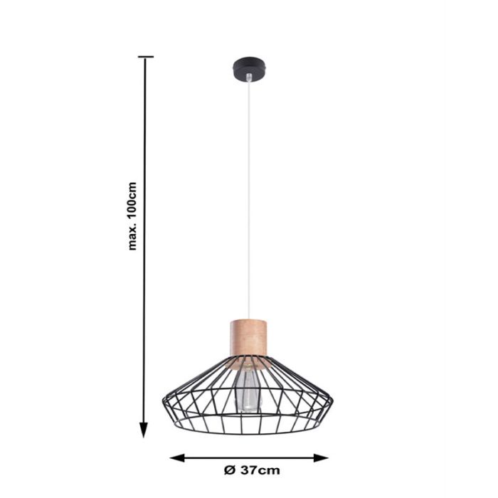 Wood pendant light brown, Gesina