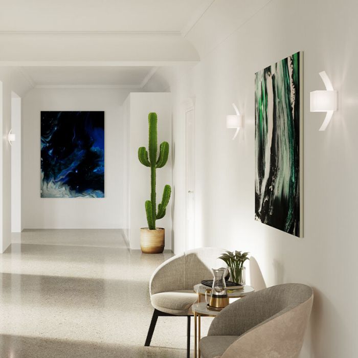 Glass up down wall light white, Jimmy