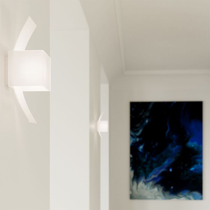 Glass up down wall light white, Jimmy