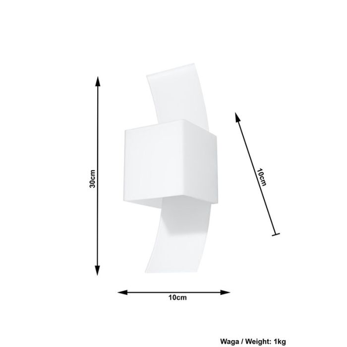 Glass up down wall light white, Jimmy