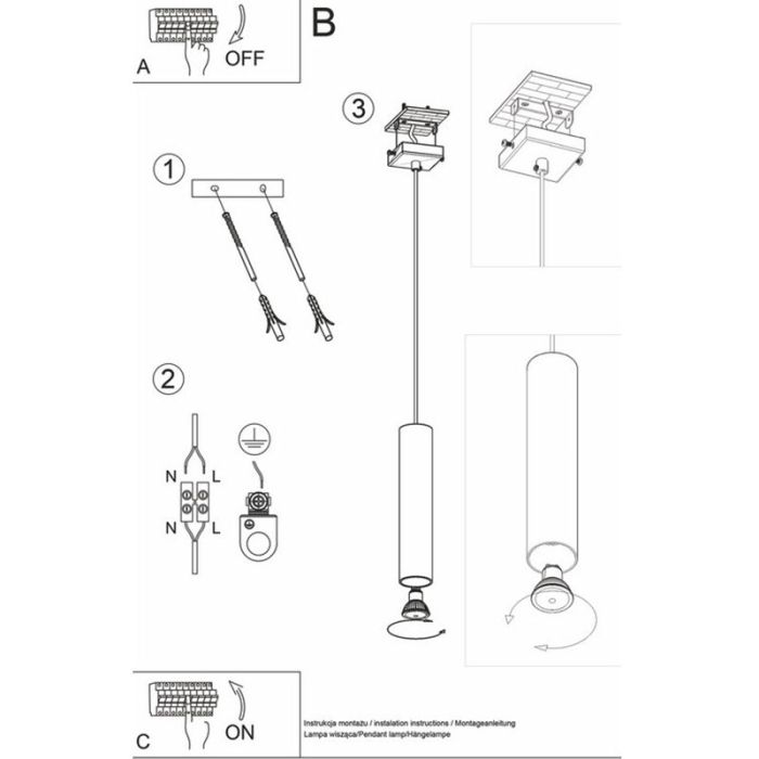 Aluminium pendant light white, Harley