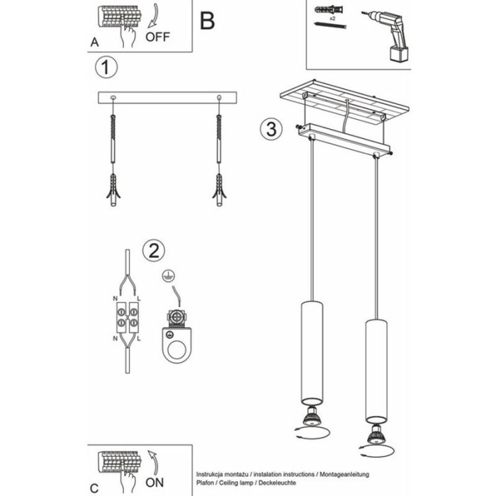 Aluminium pendant light white, Harley