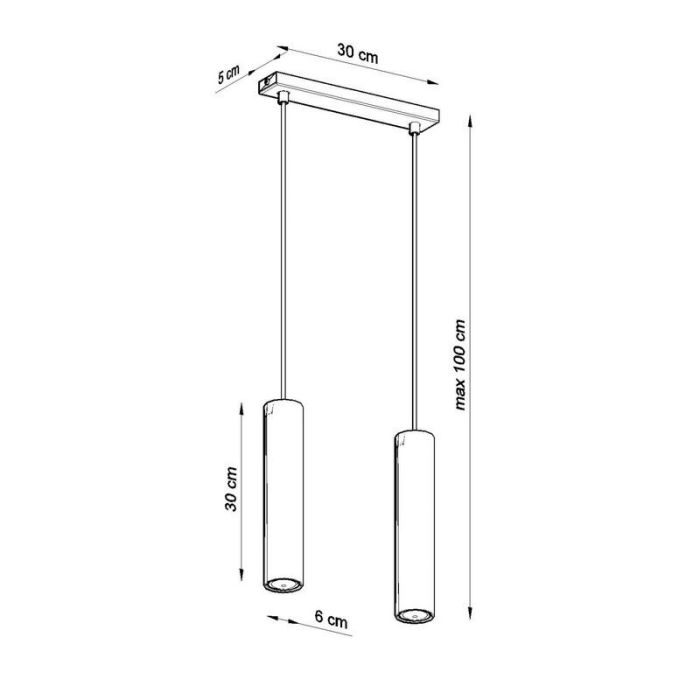 Aluminium pendant light black, Harley