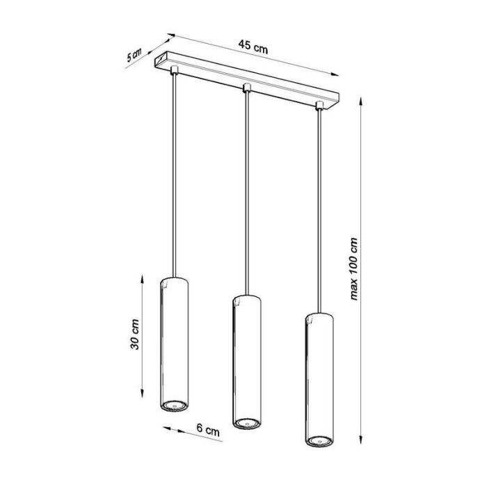 Aluminium pendant light black, Harley