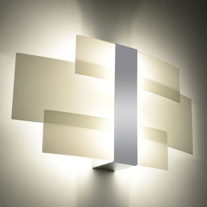 Glass wall light chrome, Marith