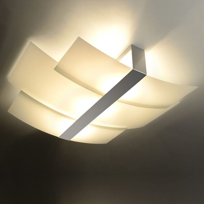 Glass ceiling light chrome, Marith