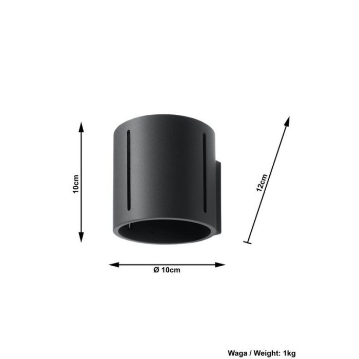 Aluminium up down wall light black, Jamey