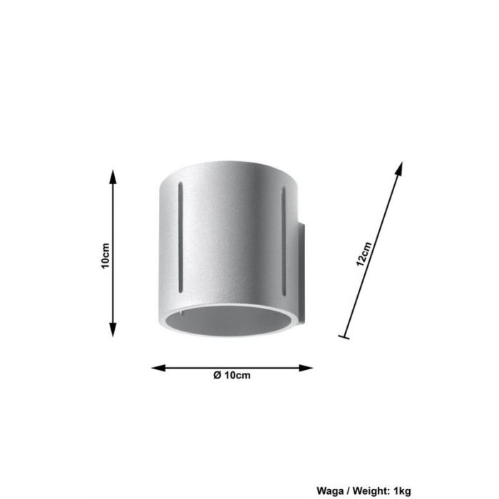 Aluminium up down wall light grey, Jamey