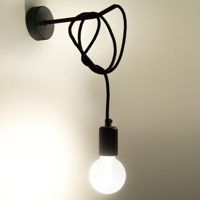 Steel wall light black, Lauraine