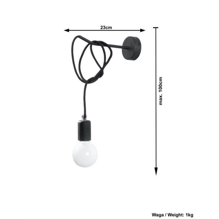 Steel wall light black, Lauraine