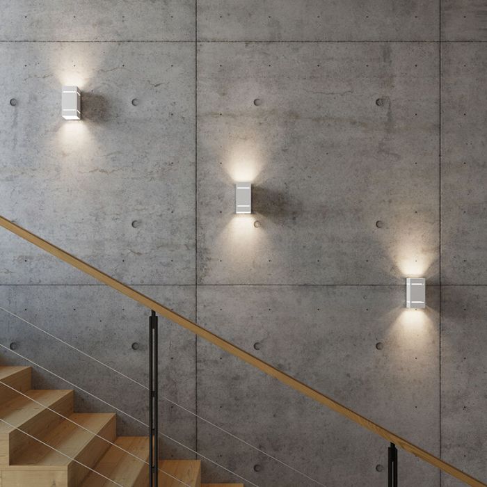Aluminium up down wall light white, Janien