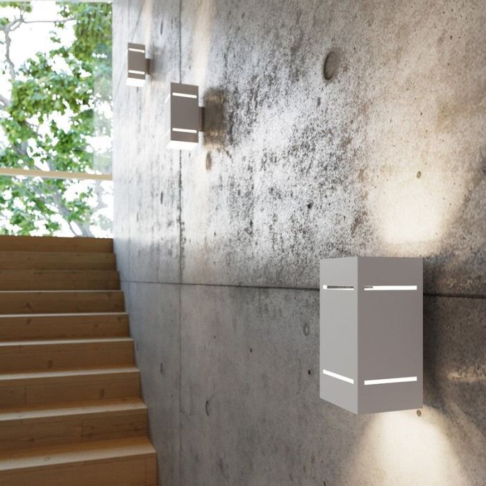 Aluminium up down wall light white, Janien
