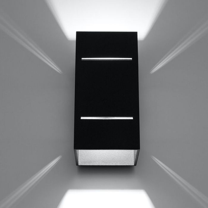 Aluminium up down wall light black, Janien