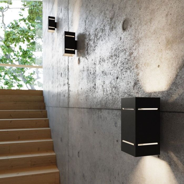 Aluminium up down wall light black, Janien