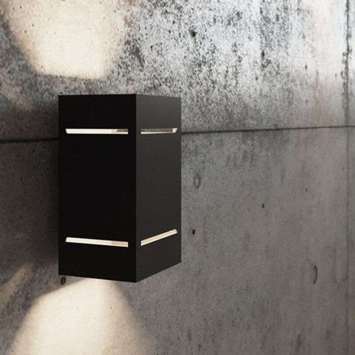Aluminium up down wall light black, Janien