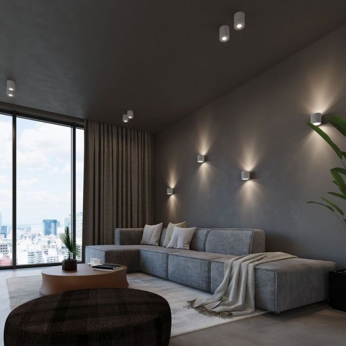 Concrete up down wall light grey, Amely
