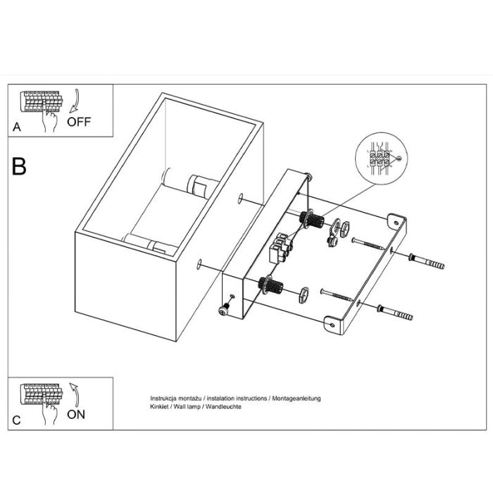Aluminium up down wall light grey, Andro