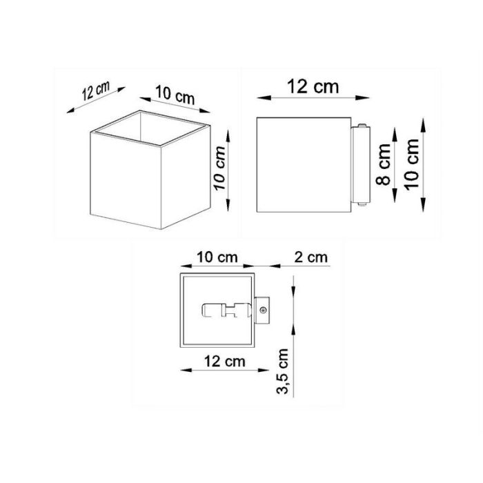Aluminium up down wall light anthracite, Andro