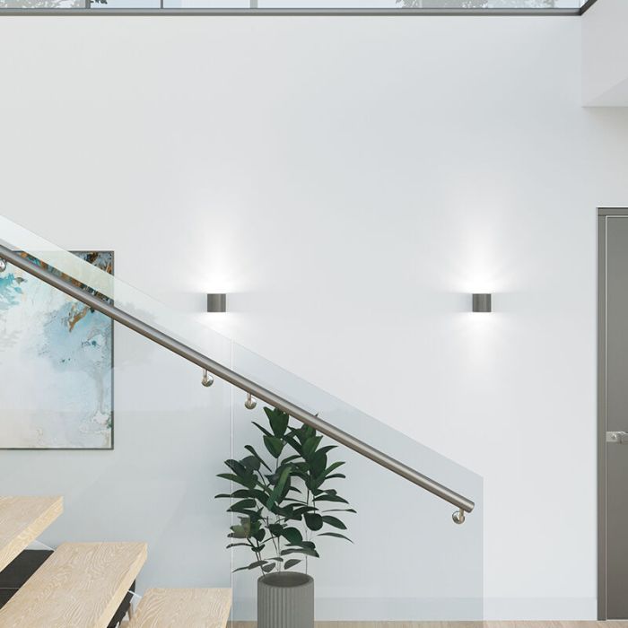 Aluminium up down wall light anthracite, Amely