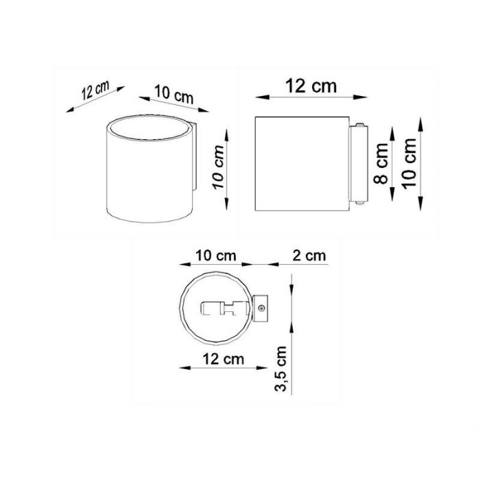 Aluminium up down wall light anthracite, Amely