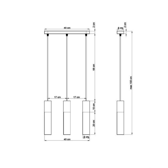 Aluminium pendant light brown, Francesca