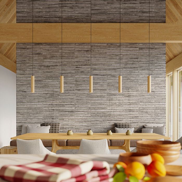 Wood pendant light brown, Francina