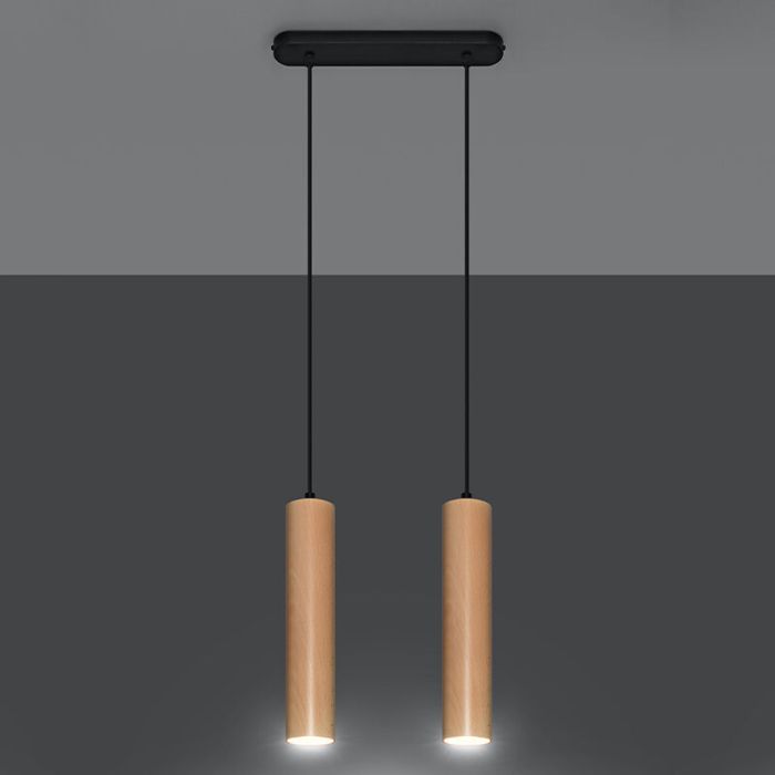 Wood pendant light brown, Francina
