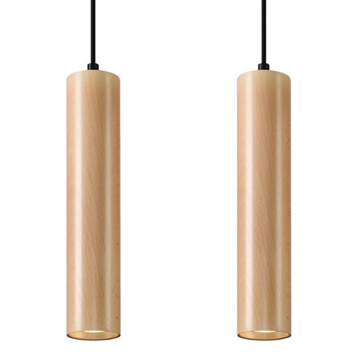 Wood pendant light brown, Francina