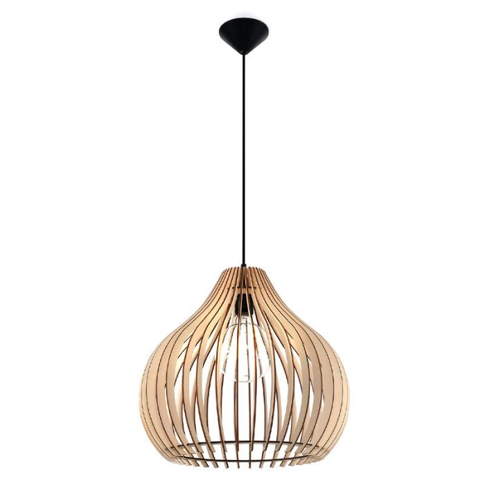 Wood pendant light brown, Gudo