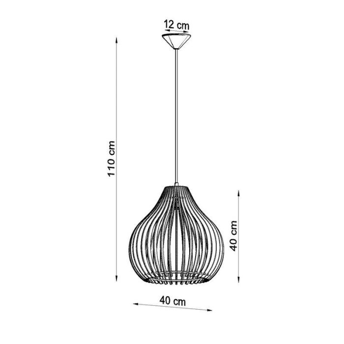 Wood pendant light brown, Gudo