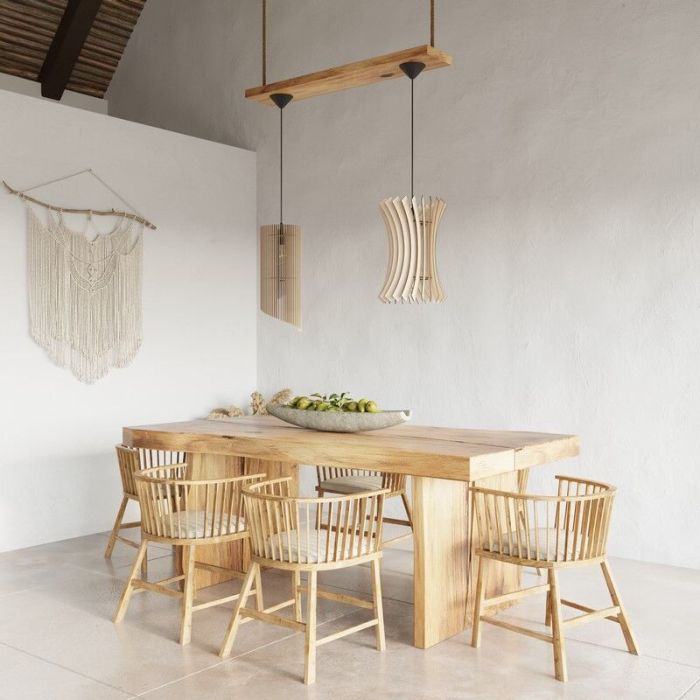 Wood pendant light brown, Guiseppe