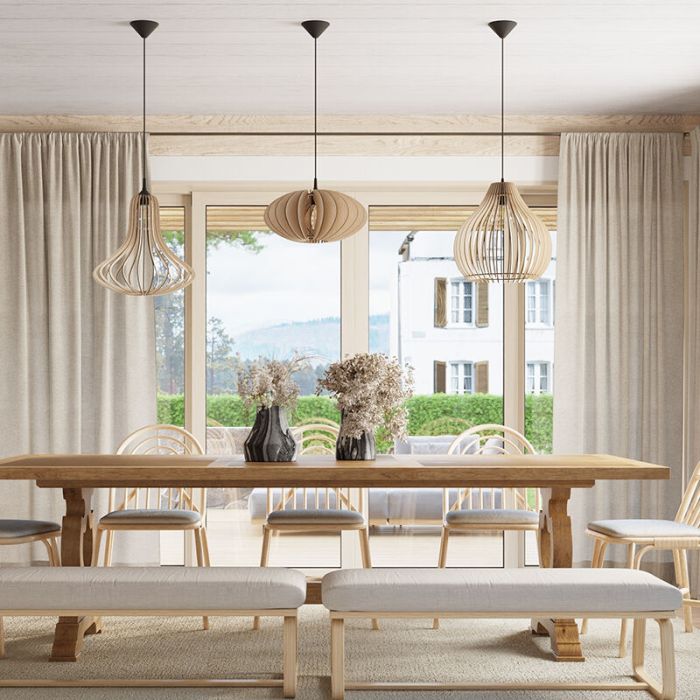 Wood pendant light brown, Grada