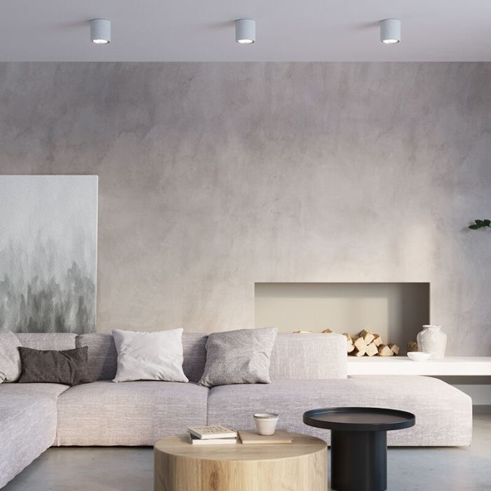 Concrete surface mounted downlight grey, Ewald