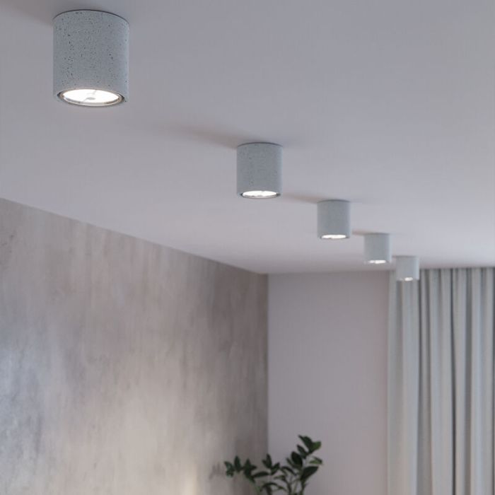 Concrete surface mounted downlight grey, Ewald