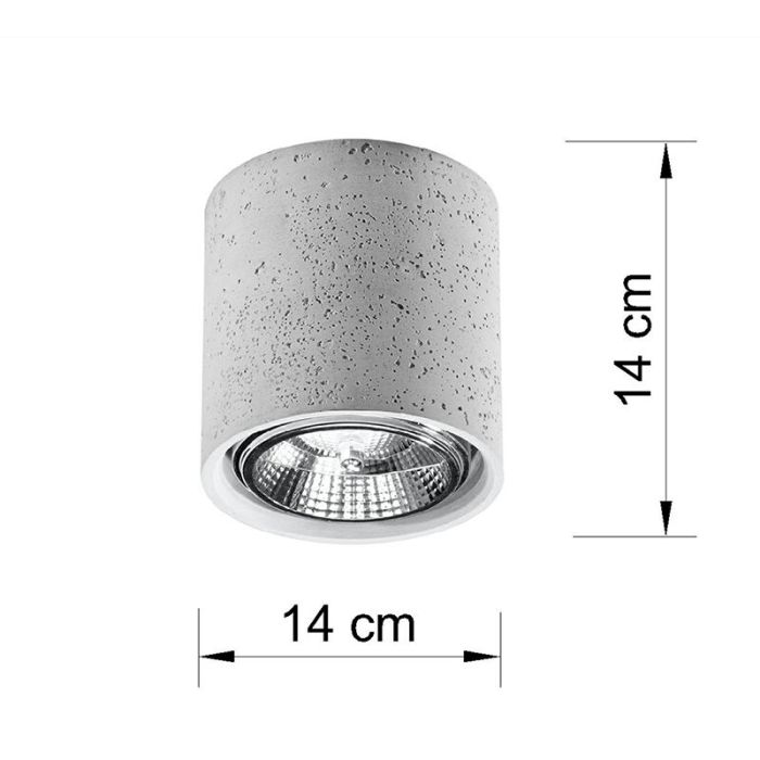 Concrete surface mounted downlight grey, Ewald