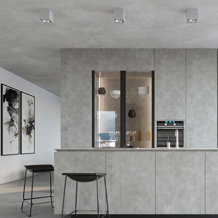 Concrete surface mounted downlight grey, Eugene