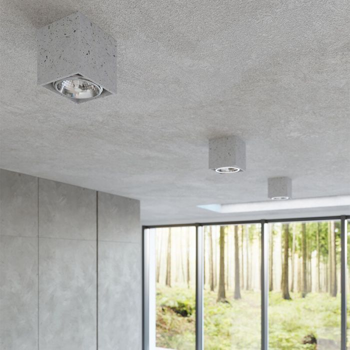 Concrete surface mounted downlight grey, Eugene