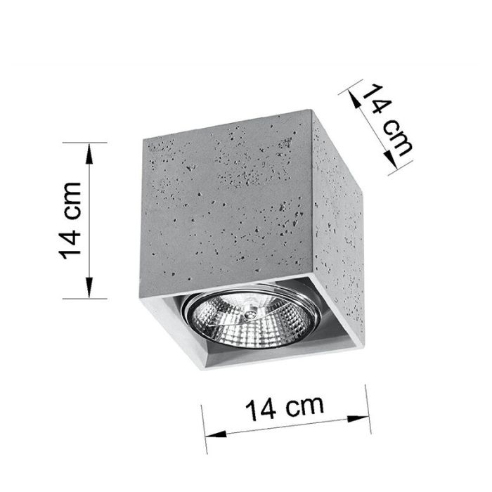 Concrete surface mounted downlight grey, Eugene