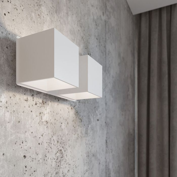 Aluminium up down wall light white, Andro