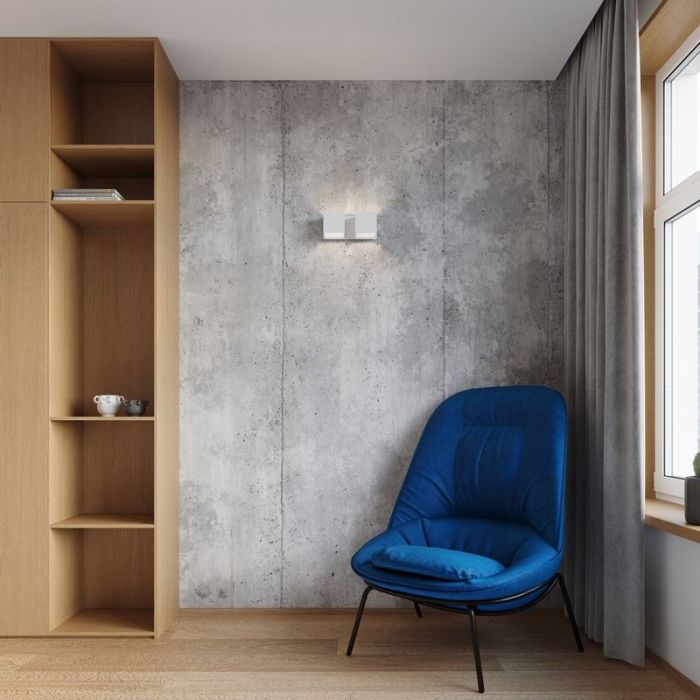 Aluminium up down wall light white, Andro