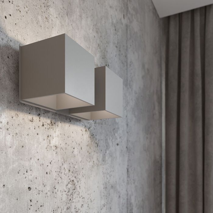 Aluminium up down wall light grey, Andro