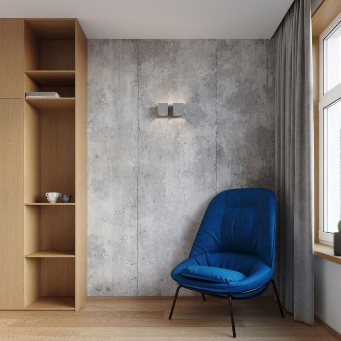 Aluminium up down wall light grey, Andro
