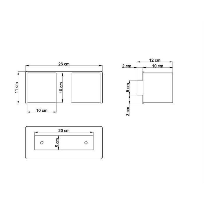 Aluminium up down wall light grey, Andro