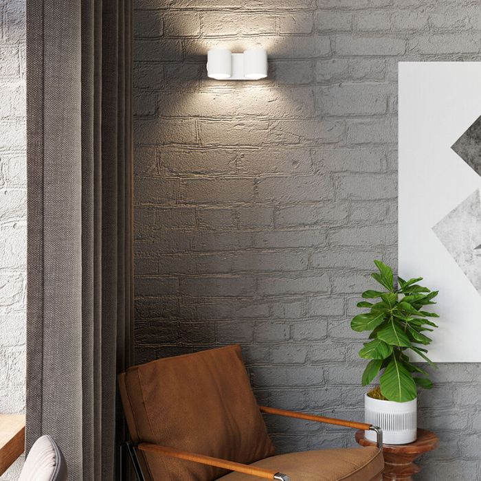 Aluminium up down wall light white, Amely